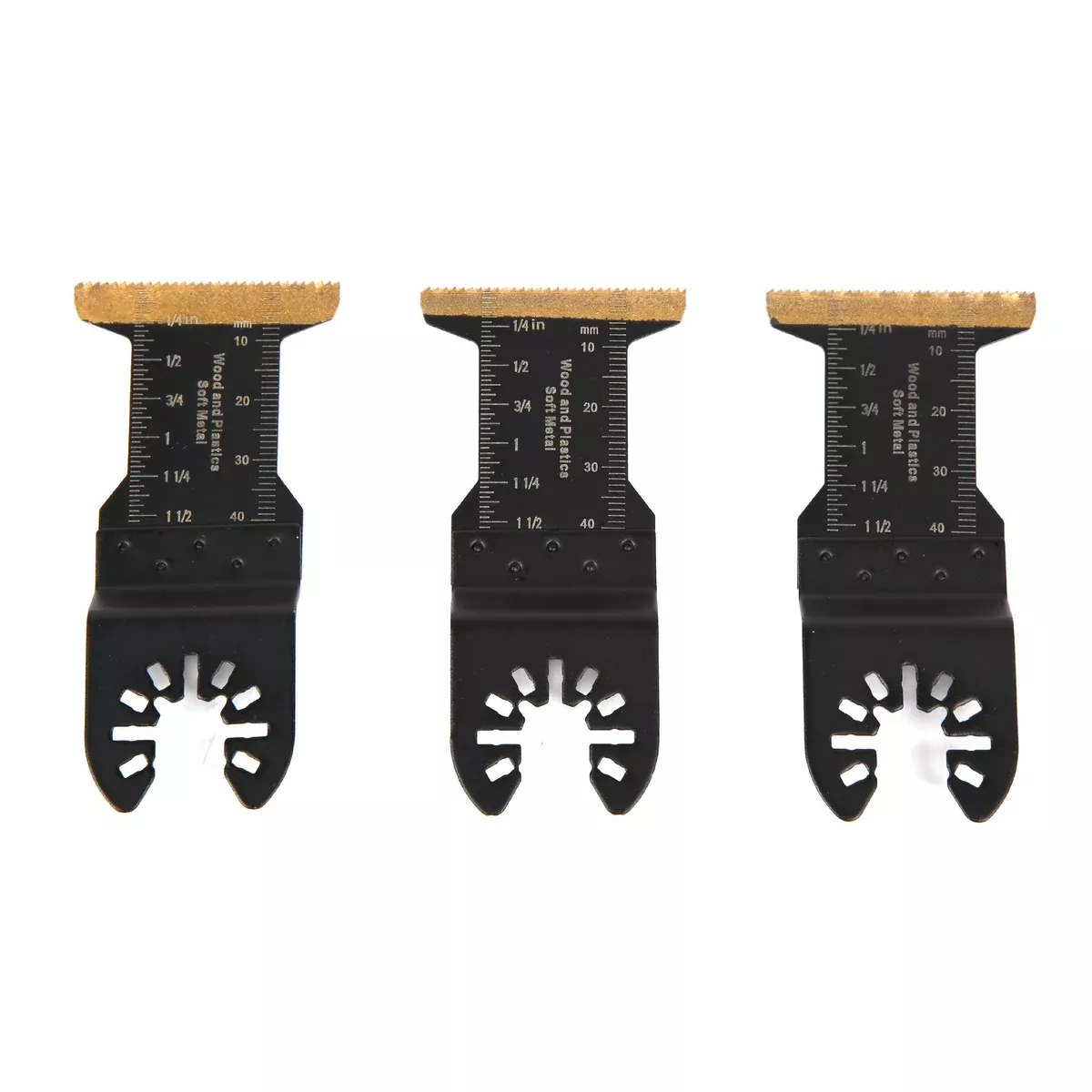 WEN MTB345 3-Piece Oscillating Multi-Tool Bi-Metal Titanium-Coated 45mm Blade Set for Metal and Wood