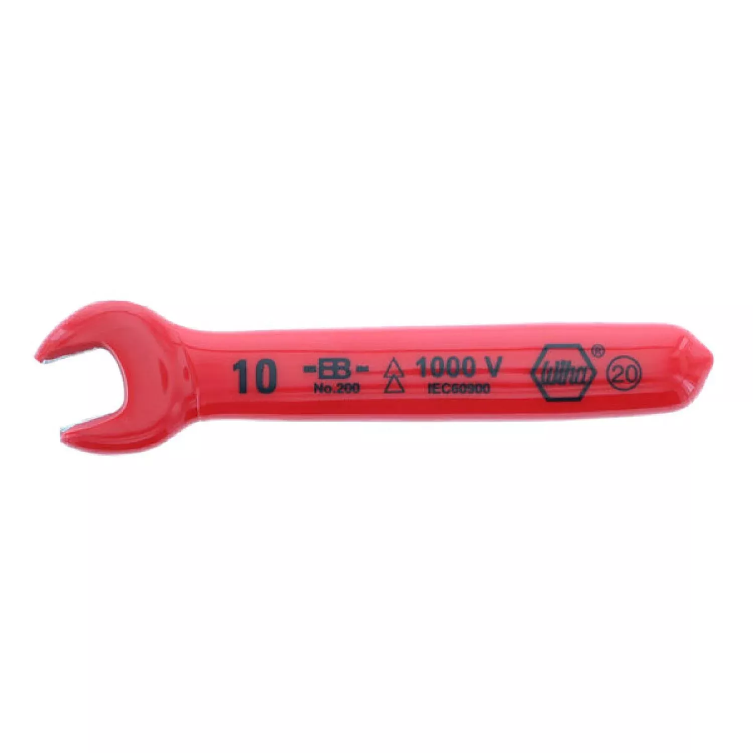 Wiha Tools 20010 Insulated Open End Wrench, 10 mm x 107 mm, 15° Angle