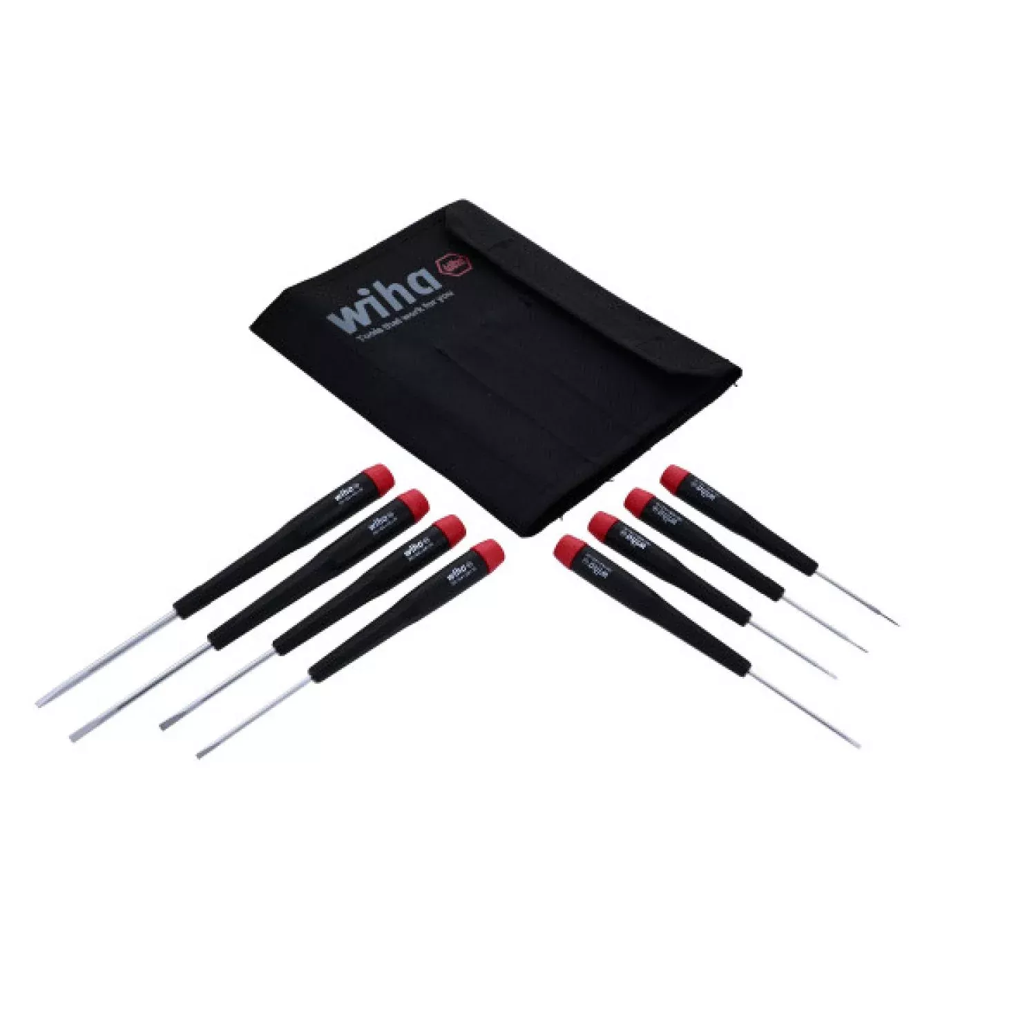 Wiha Tools 26098 Precision Slotted Screwdriver Set in Canvas Pouch, 8 Pc. Set