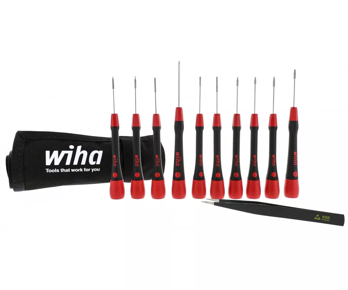 Wiha Tools 26198 PicoFinish Precision Screwdrivers Phone Repair Set, 11 Pc.