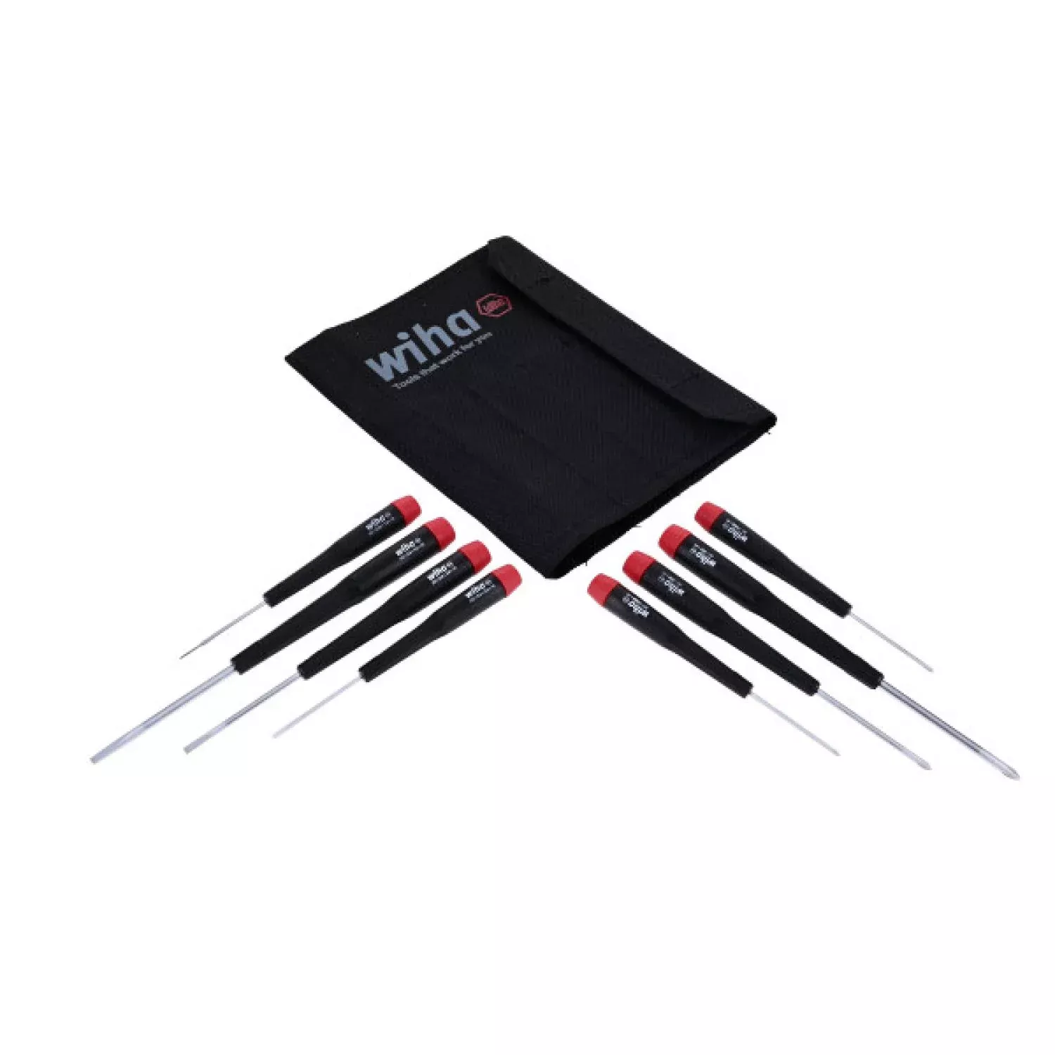 Wiha Tools 26199 Slotted and Phillips Screwdriver Set in Rugged Canvas Pouch, 8 Piece