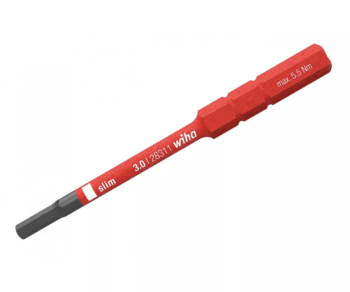 Wiha Tools 28332 1.5mm x 75mm Insulated Slim Hex Torque Screwdriver Blade