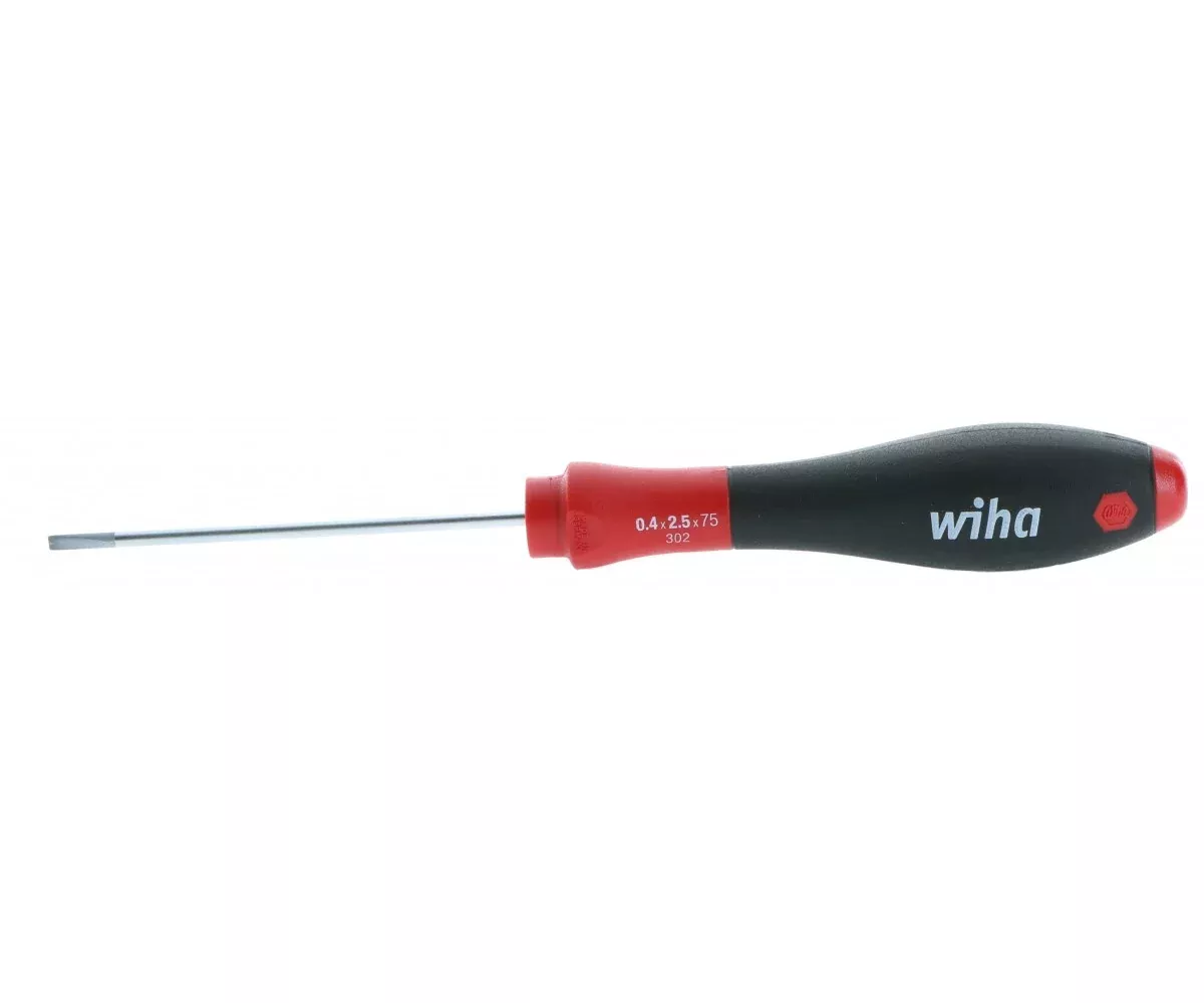 Wiha Tools 30203 SoftFinish Slotted Screwdriver 2.5mm x 75mm