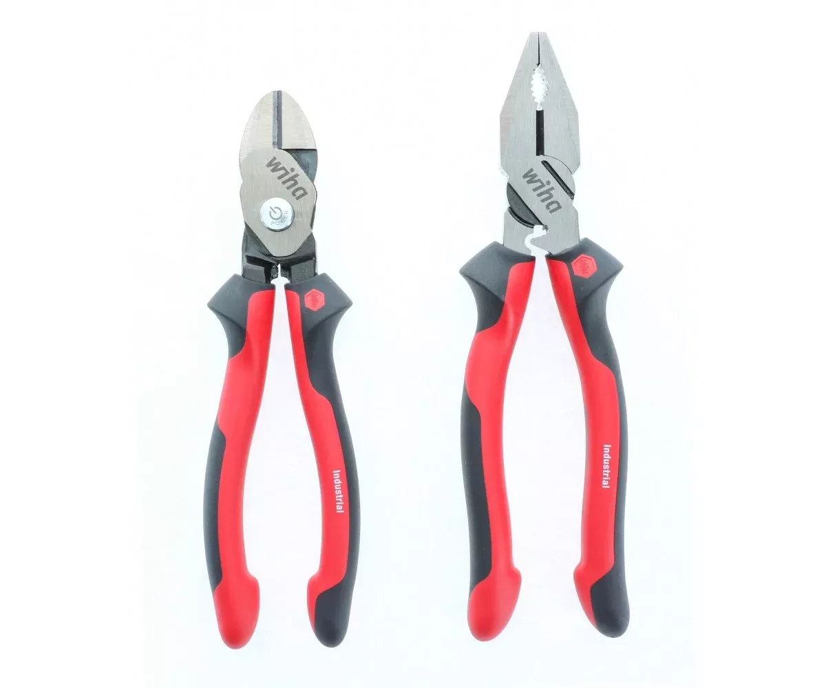 Wiha Tools 30941 Industrial Soft Grip Pliers Lineman's and BiCut Combo Pack