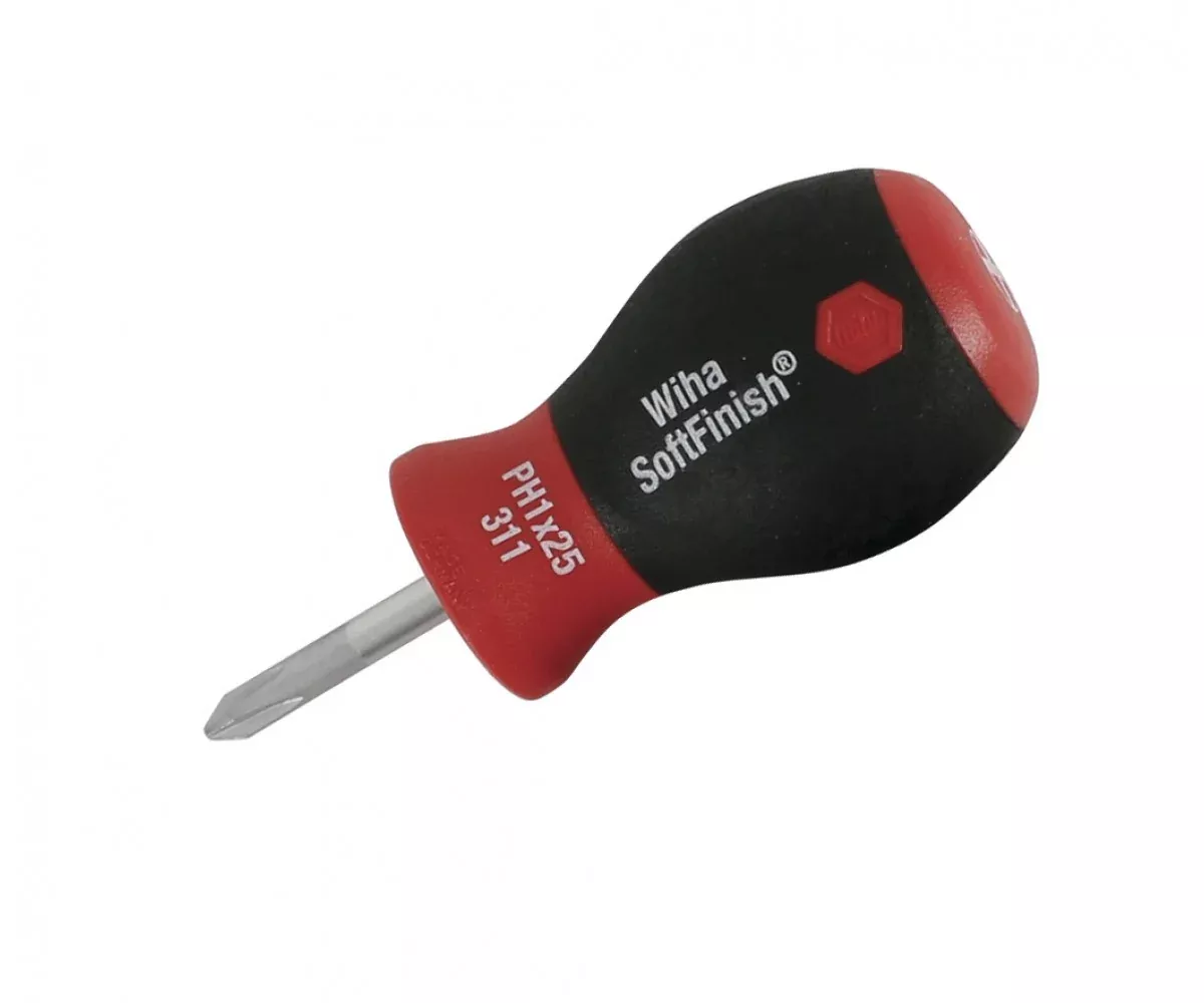 Wiha Tools 31140 SoftFinish Phillips Stubby Screwdriver, #2 x 25 mm