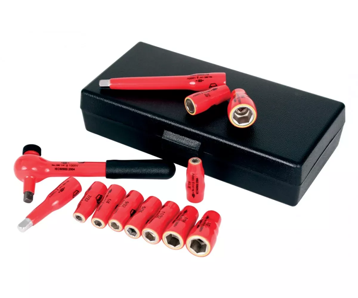 Wiha Tools 31391 Insulated 1/4" Drive Metric Socket Set, 13 Pc.