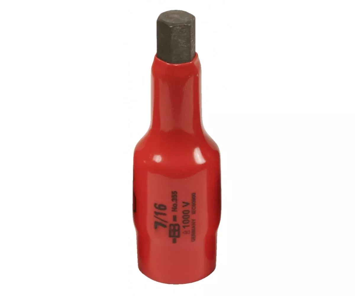 Wiha Tools 31836 Insulated 7/16" Hex Bit Socket, 1/2" Drive