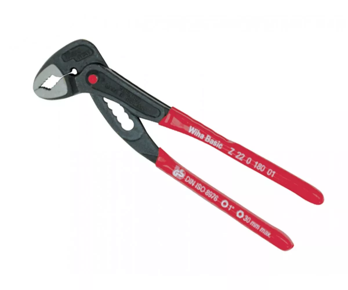 Wiha Tools 32664 7" Push Button Adjustable Water Pump Pliers with Vinyl Grip