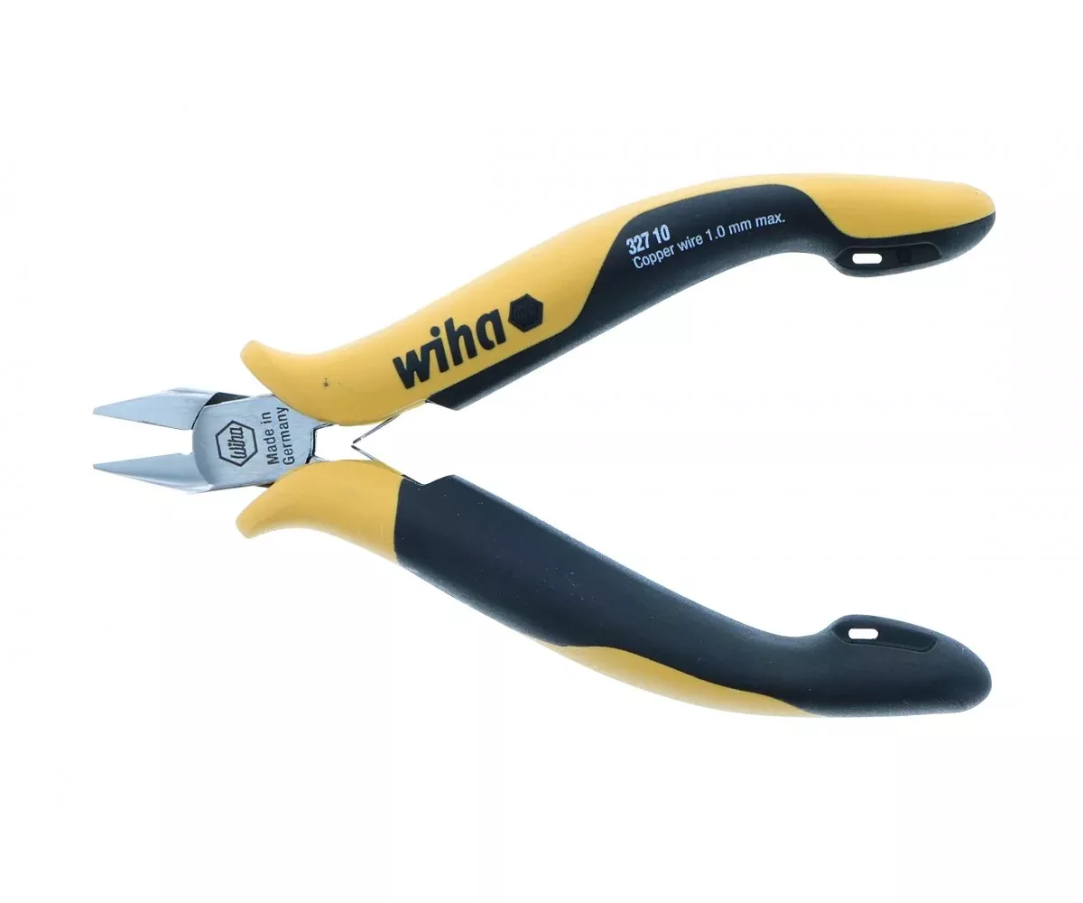 Wiha Tools 32710 Wide Tapered Head Full Flush ESD Precision Cutters