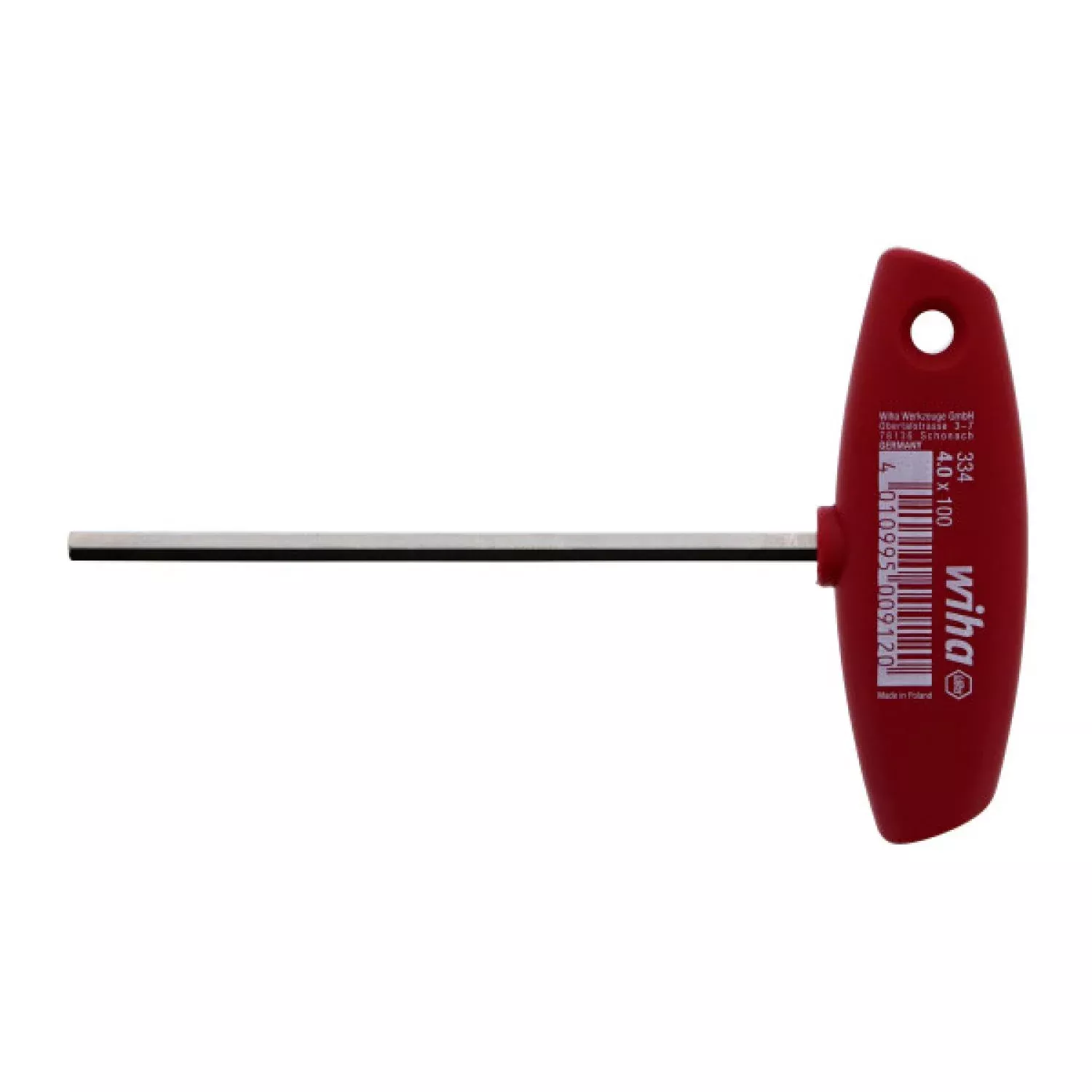 Wiha Tools 33406 Hex T-Handle 4.0 x 100mm