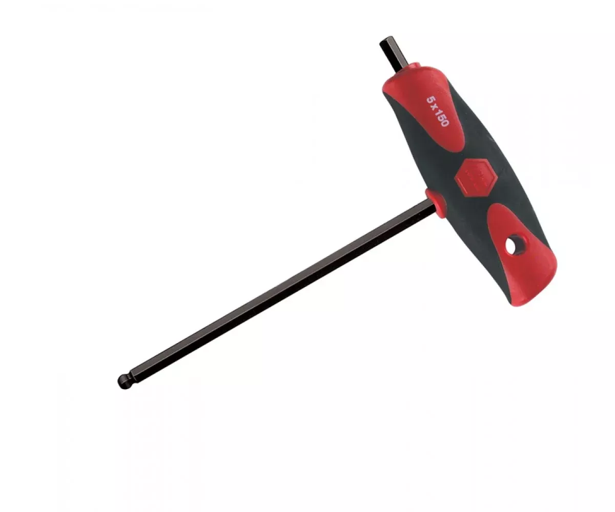 Wiha Tools 33452 6mm x 150mm Soft Grip Dual Drive Ball End Hex T-handle