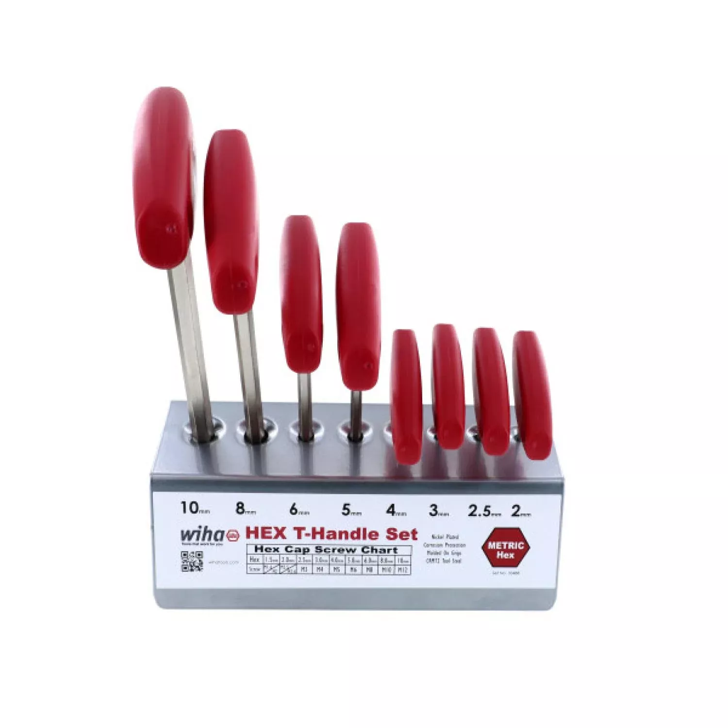Wiha Tools 33488 Hex T-Handle Metric 8 Piece Set in Metal Stand