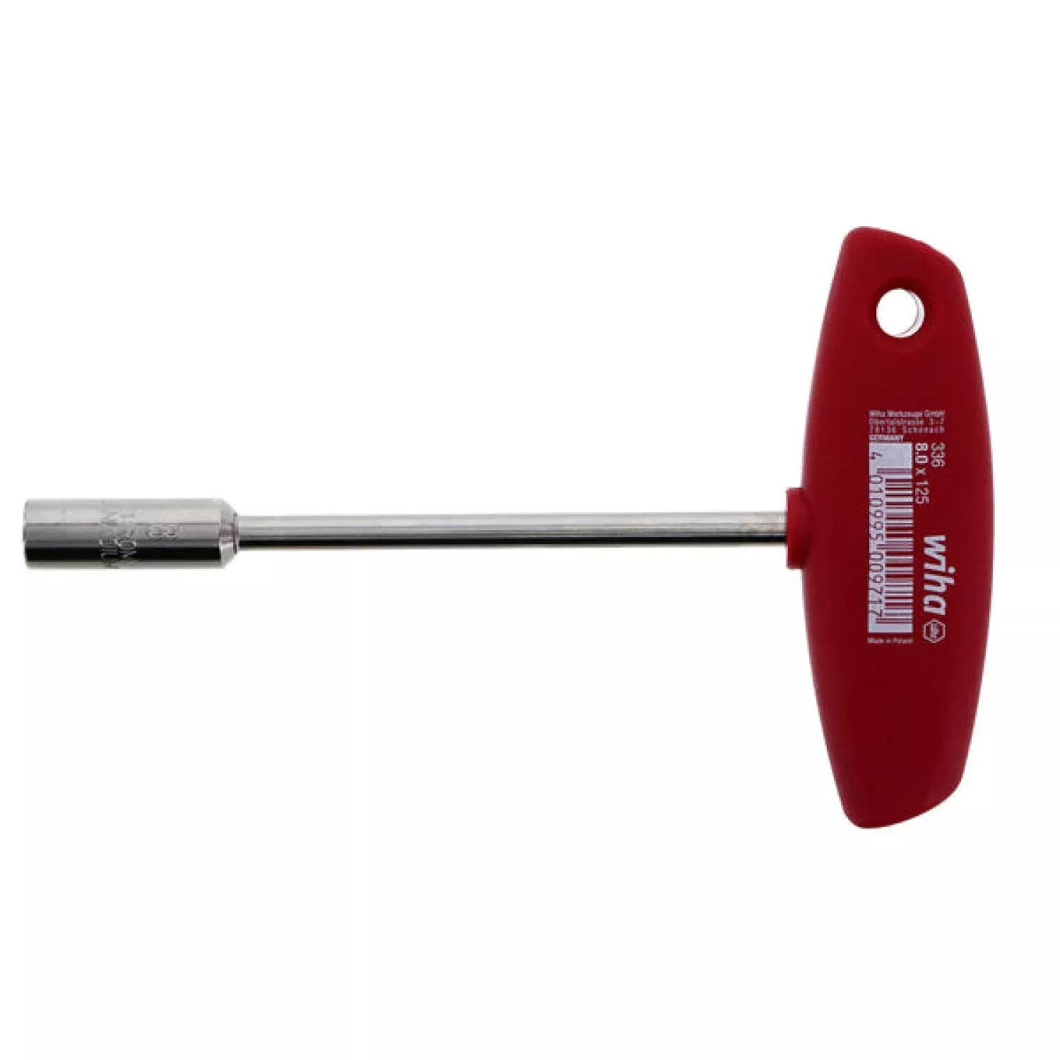 Wiha Tools 33606 Classic Grip T-Handle Nut Driver 8.0mm