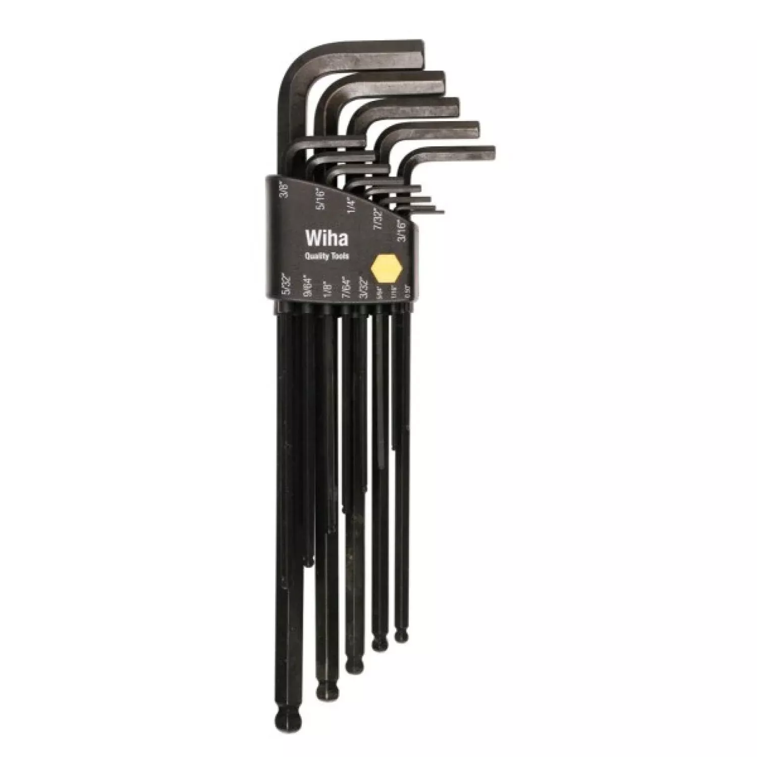 Wiha Tools 36991 Ball End Hex Long Arm Black L-Keys, 13 Pc. Set