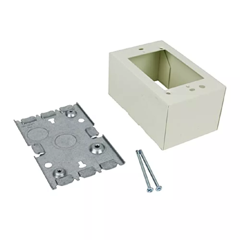 WIREMOLD VC5744 1-Gang 500/700 Series Extra Deep Switch & Receptacle Box Fitting, Ivory