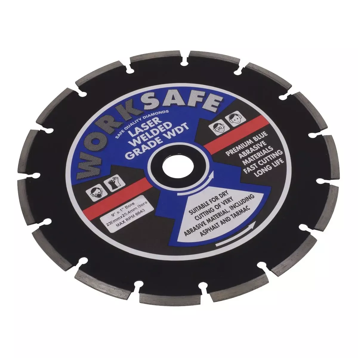 Worksafe by Sealey Asphalt/Tarmac Diamond Blade Ø230 x Ø22mm