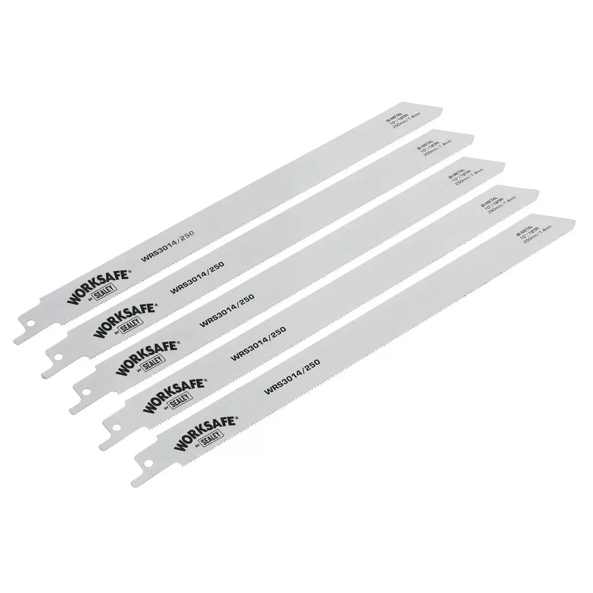 Worksafe by Sealey Reciprocating Saw Blade Metal 250mm 18tpi - Pack of 5