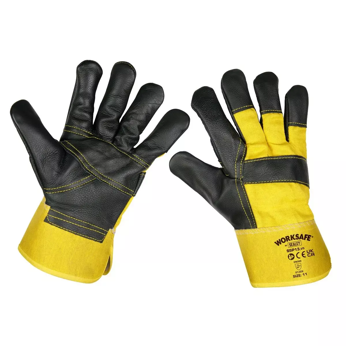 Worksafe by Sealey Rigger's Gloves with Hide Palm - Pair