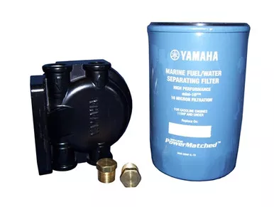 YAMAHA ALUMINUM BASE AND MINI 10 MARINE FUEL WATER SEPARATING FILTER ASSEMBLYQB1-M10AS-10-00