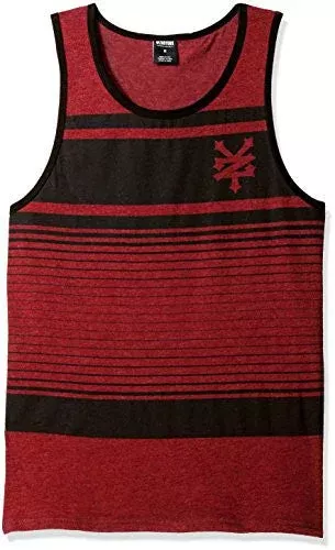 ZOO YORK MEN’S SLEEVELESS SLATER TANK TOP, MACHINE RED HEATHER, LARGE